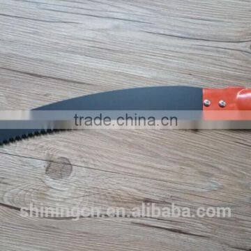 black teflon coated high tree cutting pruning saw with steel handle