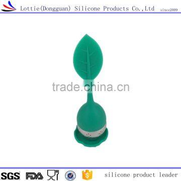 2016 Hot Selling Fashion Eco-friendly Non-toxic Heat-resisting Leaf Shape Silicone Tea Infuser,custom Silicone Tea Infuser. photo-3