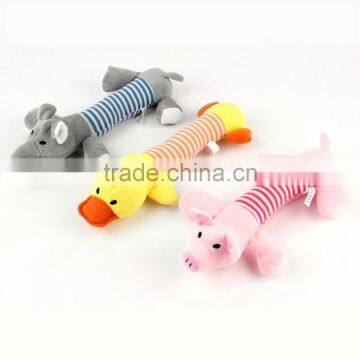 New Dog Toys Pet Puppy Chew Squeaker Squeaky Plush Sound Duck Pig & Elephant Toys 3 Designs free shipping