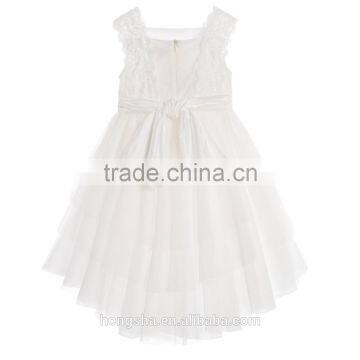 White Flower Girl Dresses Girls Satin Lace Boutique Party Dresses HSD6989 photo-2