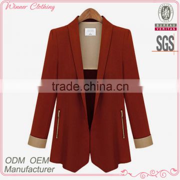 2015 new model ladies elegant good quality Classic look office wear workwear half sleeve formal jacket