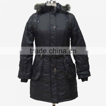 Padded long womens coats with hood, hot in winter coat 2013