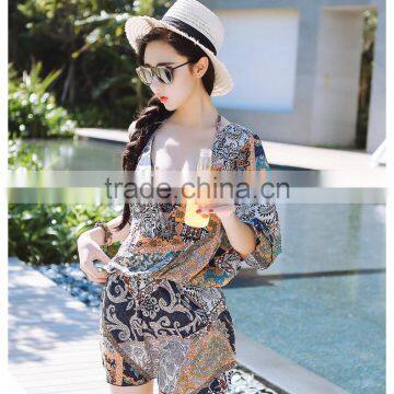 Three Pieces Bikini Sets Bohemia School Girls Beach Wear photo-4