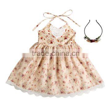 2017 New Design Boutique Baby Clothing Girl Spring Dress Flower Girl Summer Fashion Casual Dress With Headband photo-4
