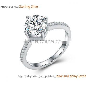 Hotsale Inspiratioanl Jewelry Classical Wedding Bands S925 Silver CZ Rings photo-2