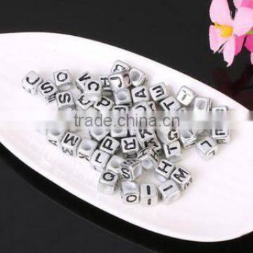 imitation silver letter alphabet letter beads diy silver CCB letter beads charms for jewelry accessories 2017