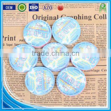 Trade assurance OEM pigment printing cotton terry custom compressed magic towel