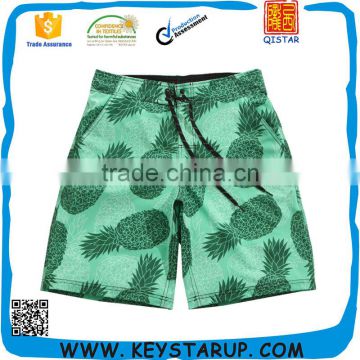 Green Pineapples Pattern Print Man Fitted Sport Shorts Ready Made Beach Shorts