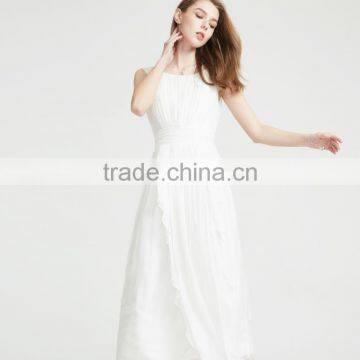 Z&M Women's 2017 New White Fashion Dress Green Silk Dress Long Dress photo-5