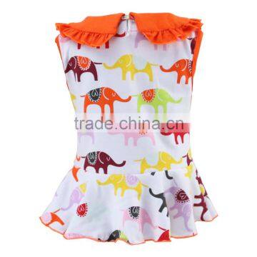 2017 kaiyo latest design elephant animal print baby girl kids fashion clothes