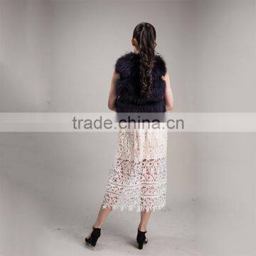 Myfur Lady Design Genuine Fox Fur Waistcoat Sleeveless Arctic Fox Fur Vest photo-4