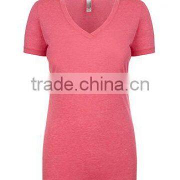 Next Level Apparel Ladies' Poly Cotton V-Neck Tee - Made From 65% Polyester and 35% Combed Cotton and Comes With Your Logo. photo-3