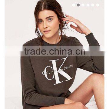 Black Long Sleeve Wholesale Cheap Price Crewneck Women Sweatshirt photo-6