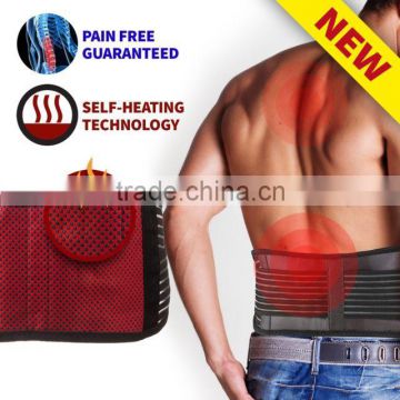 Adjustable Lumbar Lower Back Support Brace - Self-heating Magnetic Therapy Waist Trimmer Belt