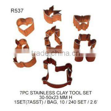 (R537) 7PC STAINLESS CLAY TOOL SET