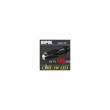 SIPIK SK68 3W LED Focus Cree LED Flashlight (1 x AA Battery) photo-3
