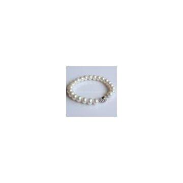 Chinese Cultured Pearl Jewelry White Freshwater Pearl Bracelet