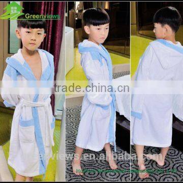 Cotton children bathrobe with hood cotton bathing suit hooded kid sleepwear hooded bathrobe