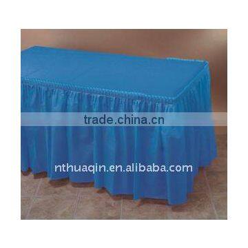 Polyester table skirting table skirts cover table linen table skirts with top cover