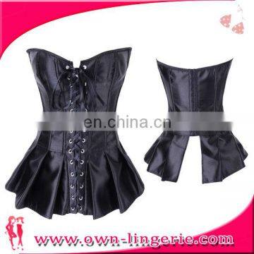 Top quality Clothing sheer body of strapless satin lace Dress Custom Leather Corset on sale