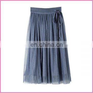 Gauze Long Skirt With Elastic Strap Beautiful 2layers Girl Skirt