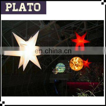 inflatable ceiling hanging air blown LED star for attraction