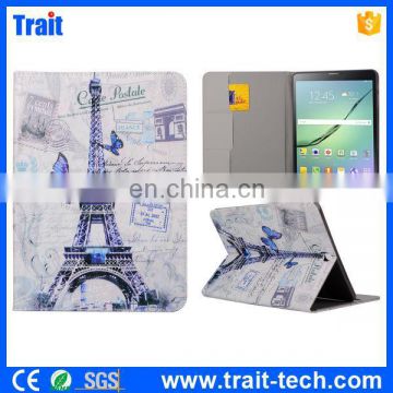 Eiffel Tower Pattern Card Slots Flip Stand TPU+ PU Leather Case for Samsung Galaxy Tab S2 9.7 T810