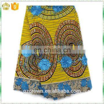 Hot Selling Wholesale French Lace Border Lace African Veritable Real Wax Print Ankara Fabric for Make ClothesH170111011 photo-2