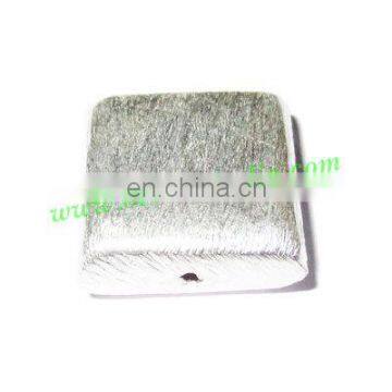 Silver Plated Brushed Beads, Size: 18x18x7.5mm, Weight: 4.56 Grams. BMSPBR071