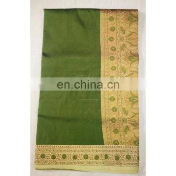 Women's Designer Wedding Wear Green Handmade Valkalam Banarasi Silk Bridal Saree Party Wear Dress