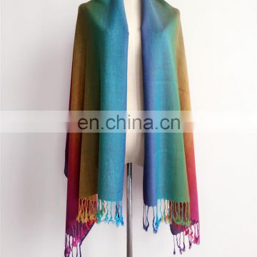 cotton and polyester fringed wraps pashmina scarf