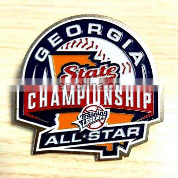 Metal usa state baseball trading pin