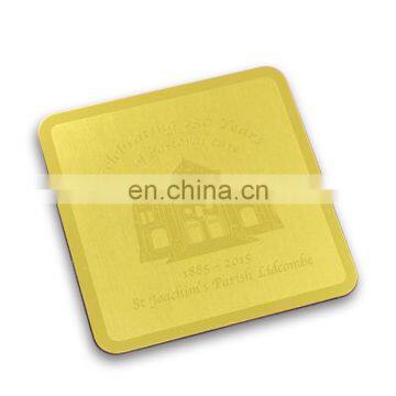 hot sale CBRL wholesale low price high quality customized make pearl golden color coaster promotion gifts