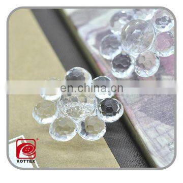 2014 popular clear acrylic buttons for sandals,decoration large flower button