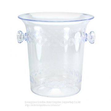 Ice Bucket, 4-Quart, Clear Plastic Ice Bucket For Wine or Champagne Bottles