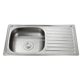 Above Counter Polished Surface Stainless Steel Kitchen Sink