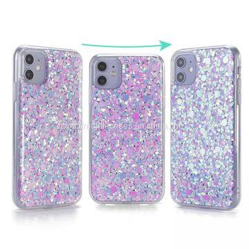 Design Your Own Logo Glitter Mobile Phone Case for IPhone 12 Pro Max for Iphone 12 11 SE Mini Case photo-2