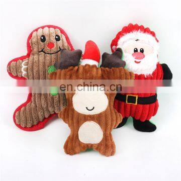 Interactive Cute Cartoon Molar Bite Resistant Simple Pet Plush Squeaky Toys Christmas for Dogs photo-2