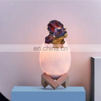 2020 Amazon Hot Seller Kids Toy Creative Desk Lamp3D Dinosaur Egg Night Light With USB Rechargeable photo-3