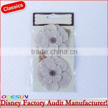 Disney Universal NBCU FAMA BSCI GSV Carrefour Factory Audit Manufacturer Blossom Burlap White Kissed Fabric Flowers