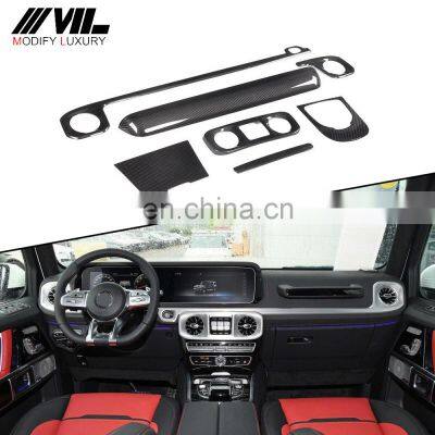 Carbon Fiber Interior Dashboard Panel Cover Trims for Mercedes Benz G class 2019