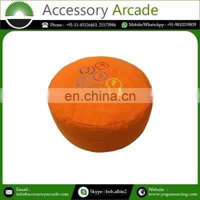 Top Sale Round Shape Dyed 100% Cotton Twill Yoga Zafu Meditation Cushion Buy From Indian Supplier photo-5