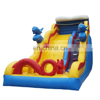 Funny outdoor inflatable bouncer with water slides for pool