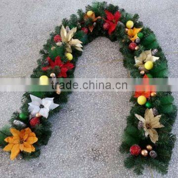 2015 new 8 feet christmas garland with decoration