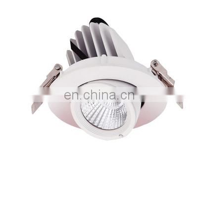 Round GU10 Die Cast LED Downlight Recessed Ceiling Light COB Gimbal Downlight