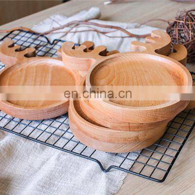 Custom Home Decorative Christmas Serving Tray Kitchen Mulfuntiction Food Dessert Bamboo Elk Plate photo-3