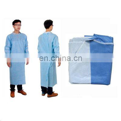 Medical SMS Non-woven EN13975 Reinforced Sterile Surgical Gown
