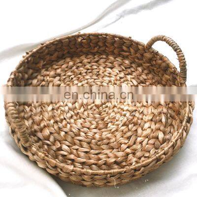 Natural Weave multipurpose round tray made from water hyacinth Best Seller Decorative tray, coffee tray, fruit tray Wholesale