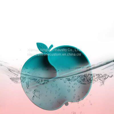 Apple Shape Suction Feeding Children Training Eating Silicone Baby Plate