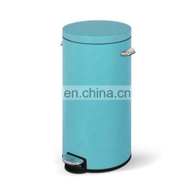 Round Metal Small Trash Can Garbage Container Bin for Bathrooms Kitchens, Home Offices